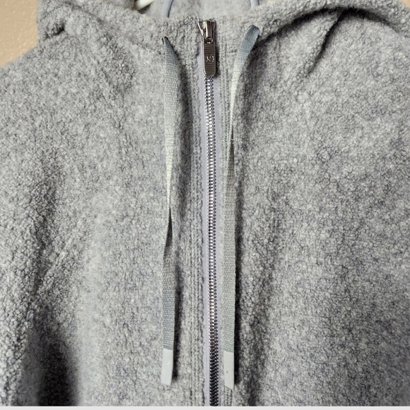 Lululemon So Sherpa Wool Blend Boucle Gray Heather Hooded Zip Jacket-Size 6 - Picture 5 of 11